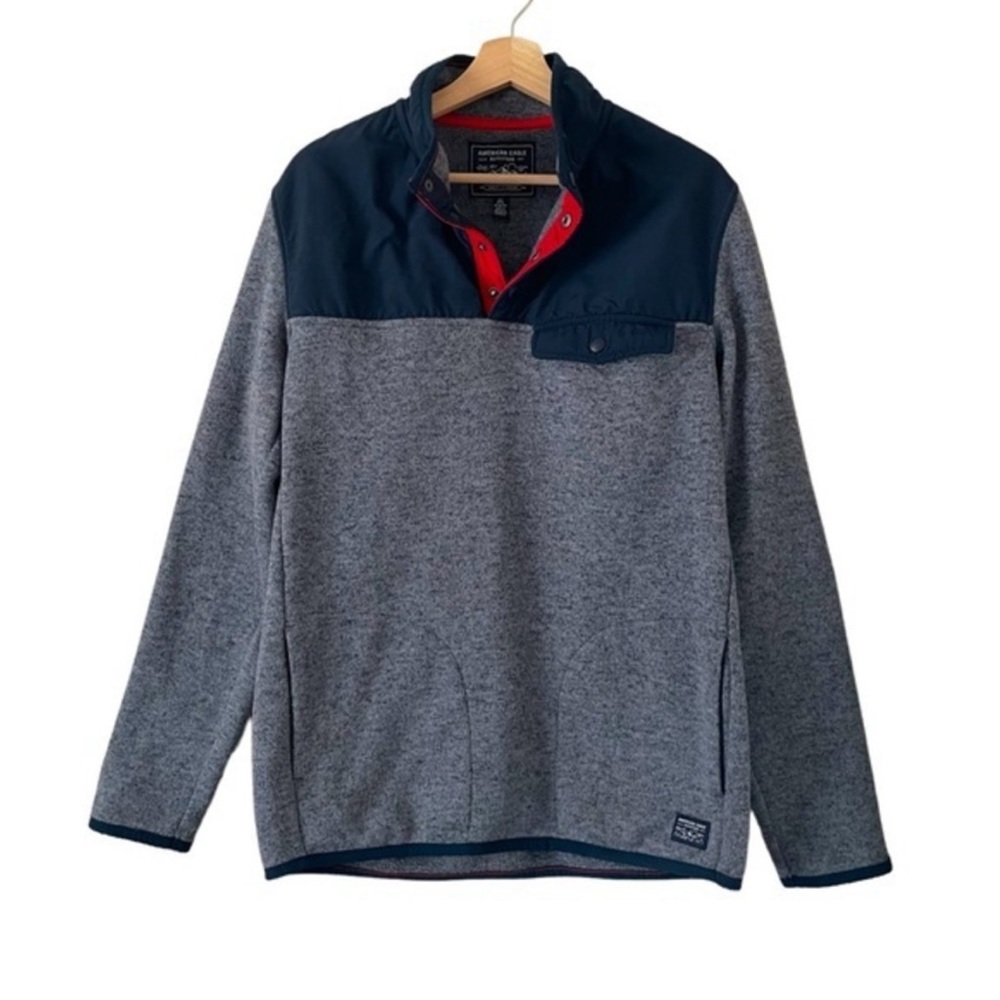 American Eagle Outfitters Men's Snap Collar
Sweater Colorblock Medium Tall